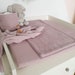 Changing table pad with waterproof separate edition waffle piqué with terry cloth pink 