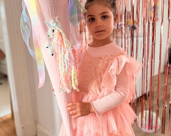 Schultüte Einhorn Regenbogenfarben I Zuckertüte Mädchen I Einschulung I