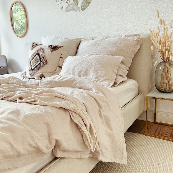 Bettwäsche Beige, Bettbezug Für Kinder & Erwachsene Aus Musselin