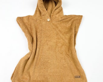 Poncho Badeponcho Frottee camel