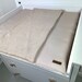 Changing table mat with waterproof separate support waffle piqué beige with terry cloth beige 