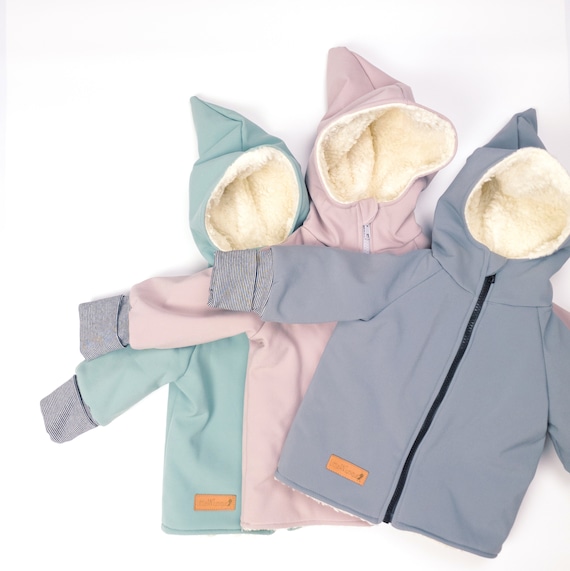 Jacke Softshelljacke Kinderjacke in Farben Mit Teddyfell