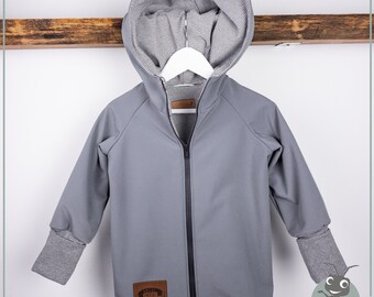 Jacke Softshelljacke Kinderjacke grau uni