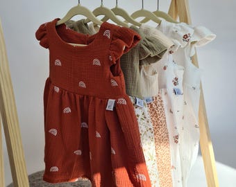 Premium Kleid Baumwoll-Musselin Rainbow