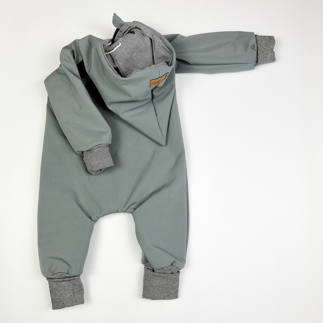 Softshell Overall in Grau Und Innen Gestreift - Etsy