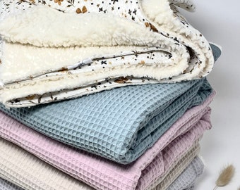 Babydecke, Krabbeldecke, Kinderwagendecke mit kuscheligem Teddyfell in div. Farben