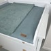 Changing table mat with waterproof separate edition waffle piqué with terry cloth old green 