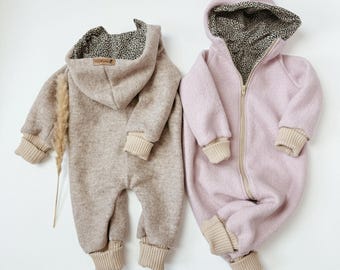 Walkoverall, Winteroverall in rosa oder beige Leo I Walkanzug I Winteroverall I Schneeanzug