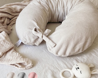 Stillkissen/Seitenschläferkissen Cord beige, rosa oder grau