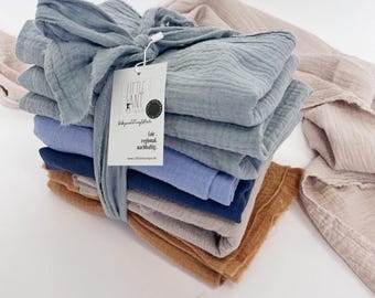 Musselin Stoffreste I  Größe der Verschnitte 30cm bis 1m I Musselinstoffreste zum Quilten I Patchwork Junge