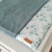 Changing table pad with waterproof separate pad eucalyptus with terry cloth old green 