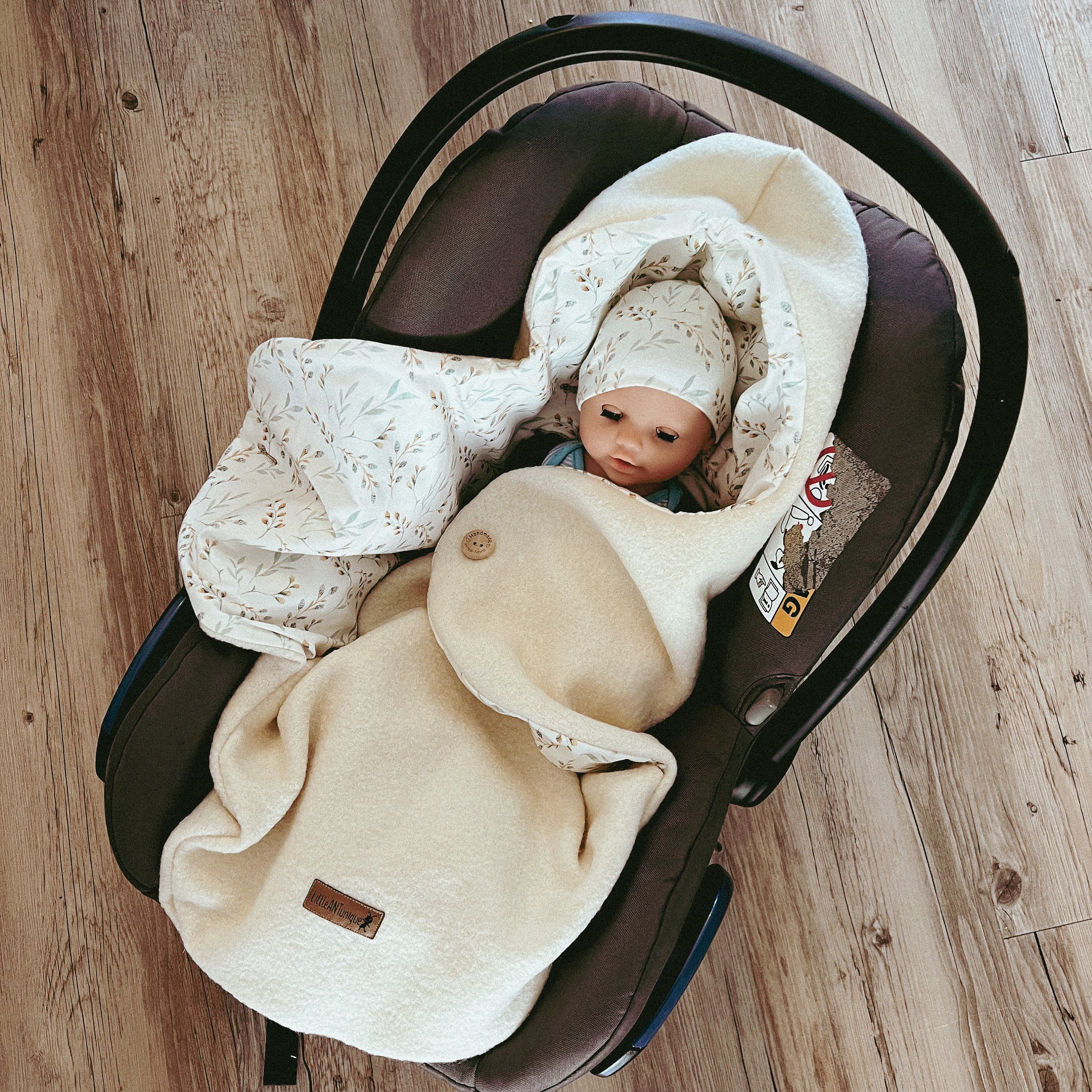 WINTER Fußsack für Babyschale Autositz Schlafsack wattiert Einschlagdecke  grau sterne, Kinderwagen Bett Wiege ganzjährig GOTS - .de