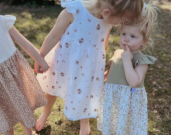 Premium Kleid Baumwoll-Musselin Blüte rosa