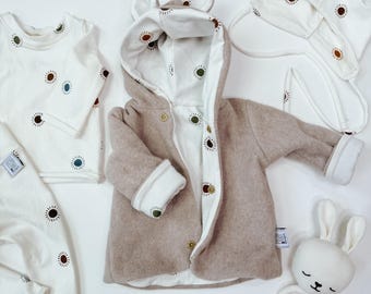 Newborn-Set, Erstlingsset , Neugeborenen Outfit, Babyoutfit, Home-Outfit, Homecomingoufit, Neugeborenenset beige Sonnen