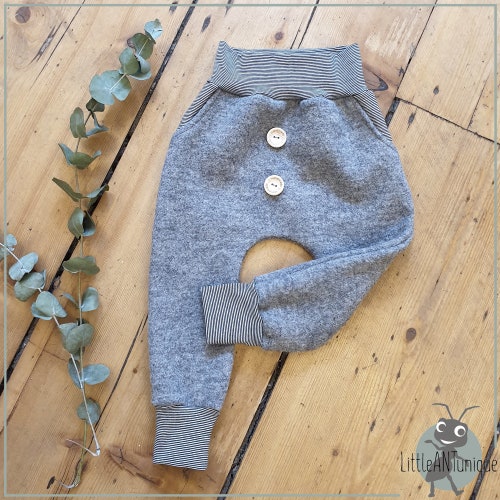 Walkhose Wollwalk Hose grau Baggy Pants Style