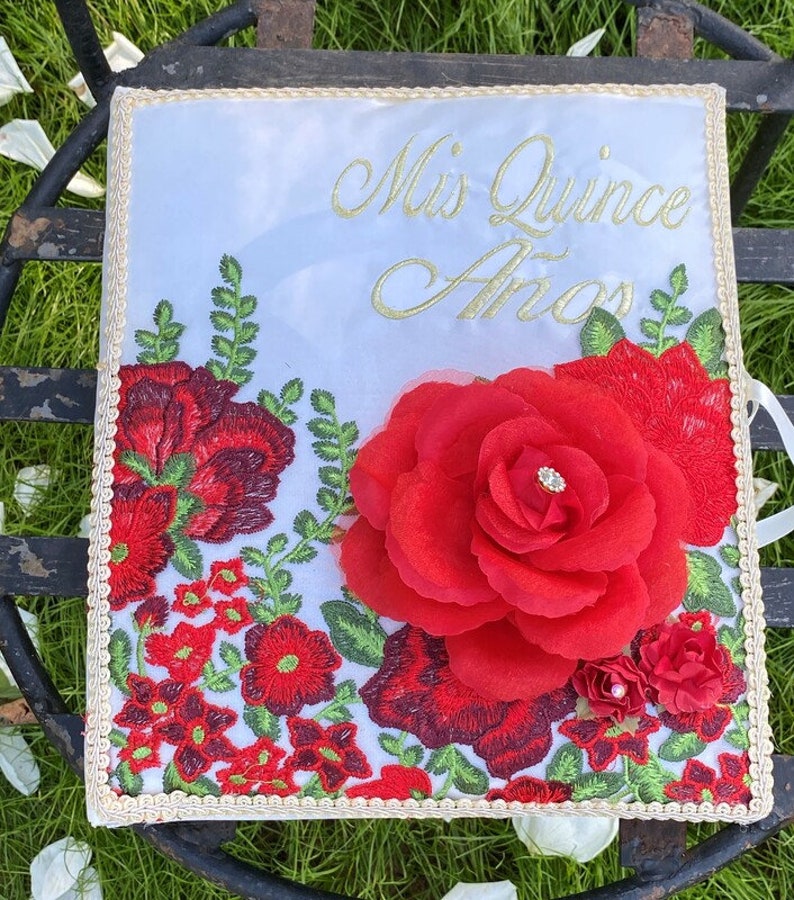 Floral Quinceanera Package Set With Pillows Guest Book Etsy