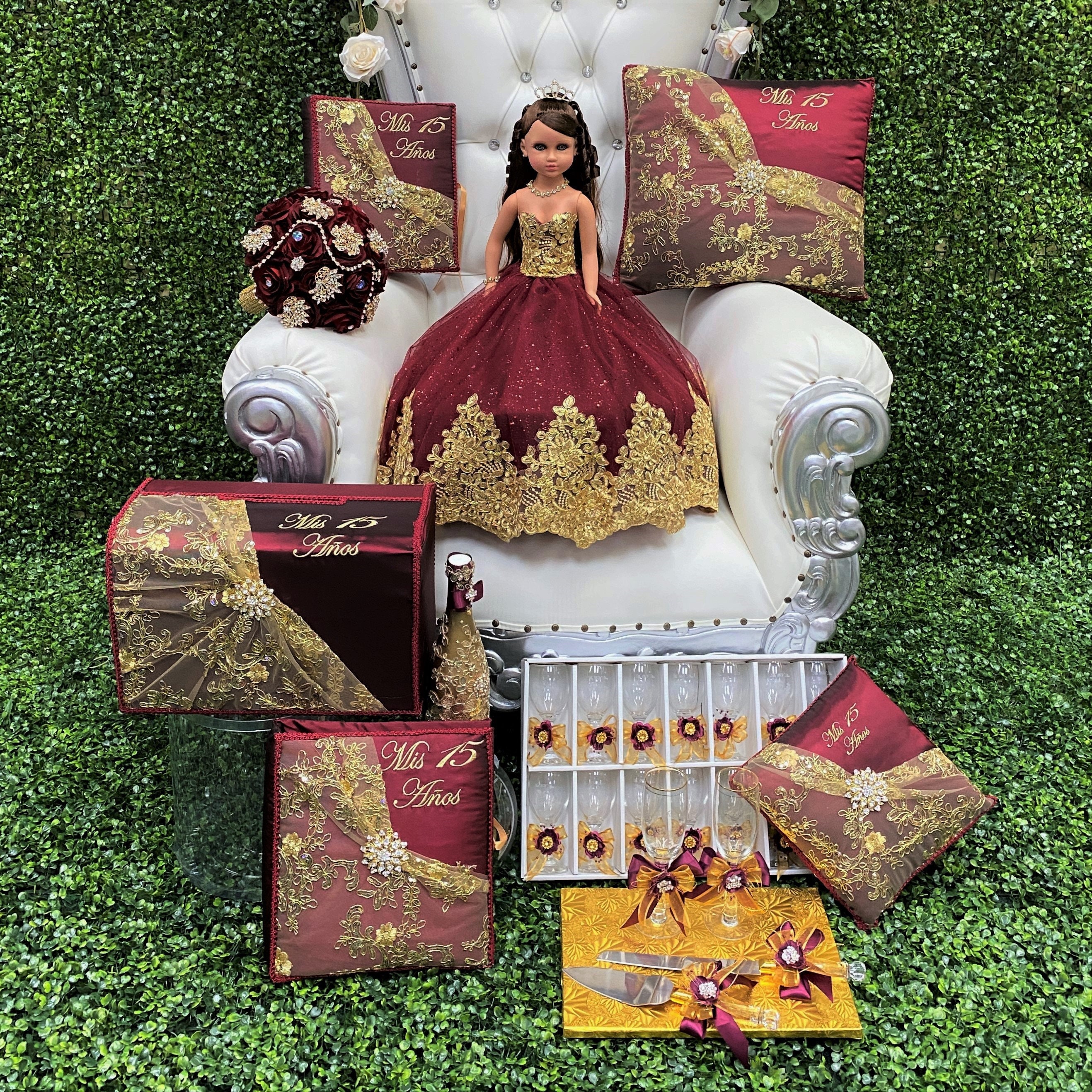 Photo Album Bible Guest Book Pillow Set Mis Quince Años Quinceanera Doll Photo Album Bible Guest Book Pillow Set Mis Quince Años Quinceanera Doll