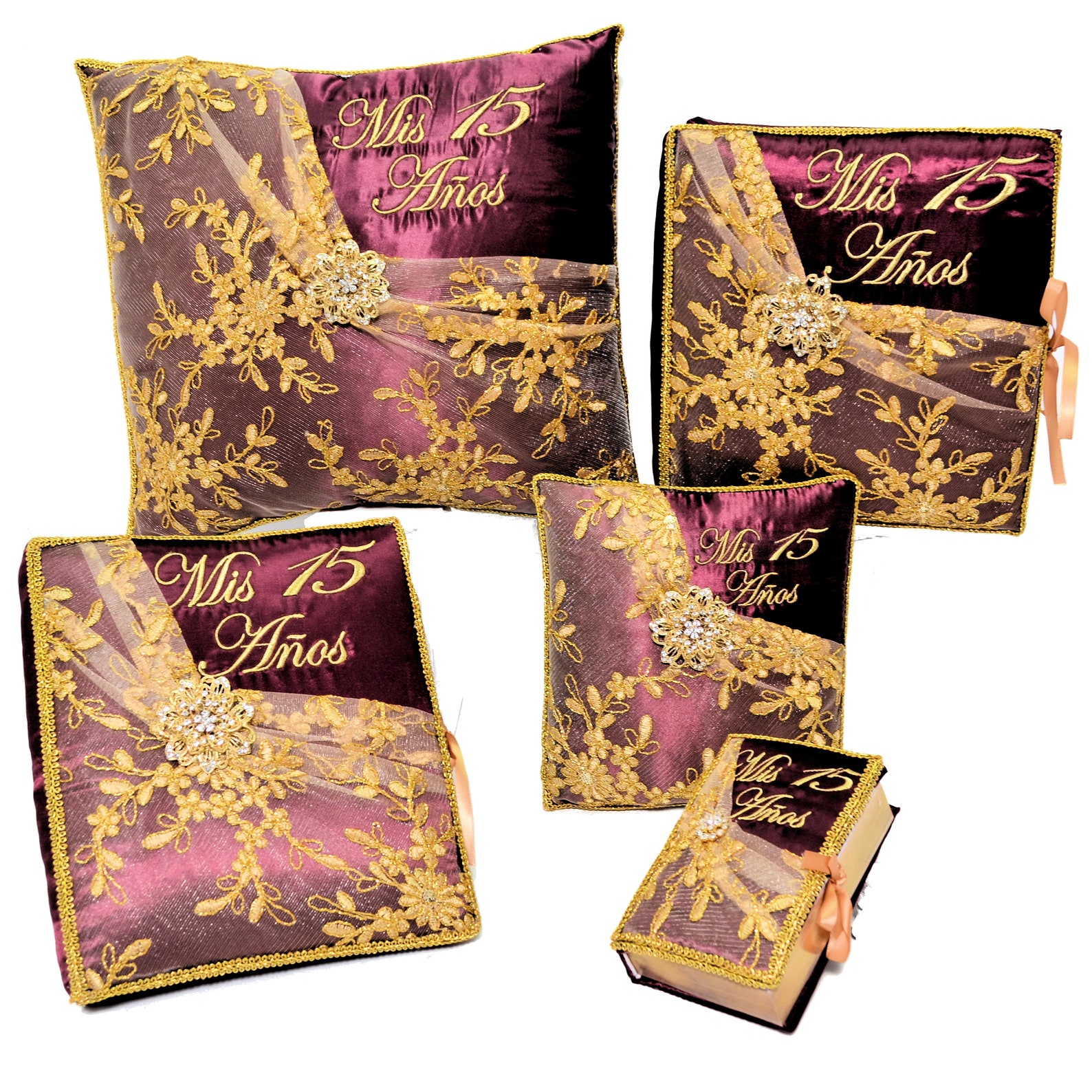 Floral Quinceanera Accessories Package Set with Pillows Photo Etsy