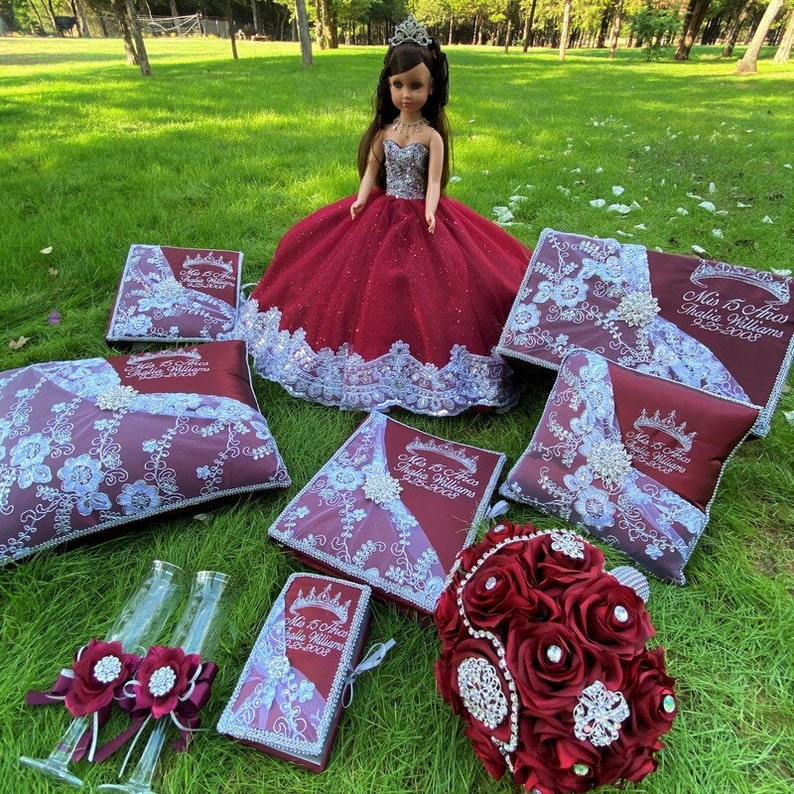 Quinceanera Package With Pillows Guest Book Album Bible Etsy