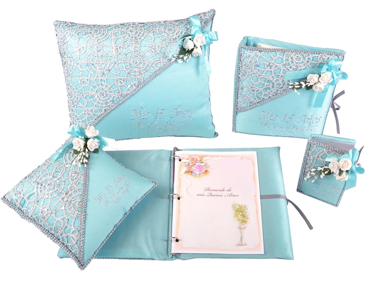 Aqua Quinceanera Accessories Package Set with Pillows Photo Etsy