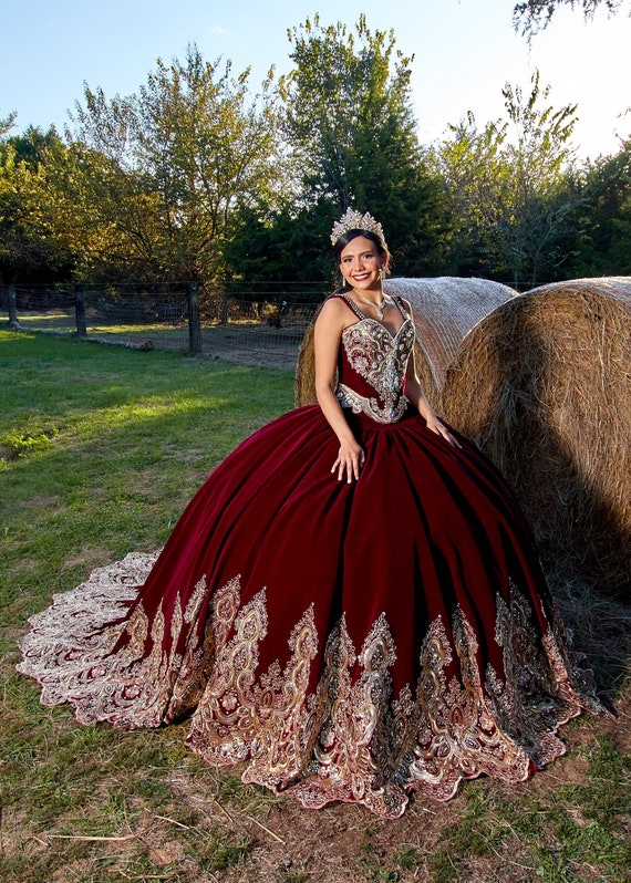 Vestido de quinceañera de vino de 2028 Etsy