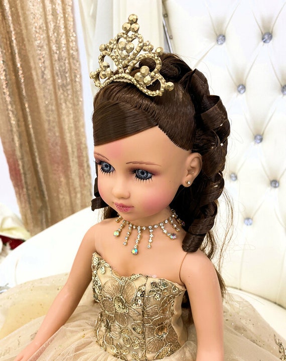 Muñeca Princesa Quinceañera de 20 con Vestido Dorado - Etsy México Muñeca Princesa Quinceañera de 20 con Vestido Dorado - Etsy México