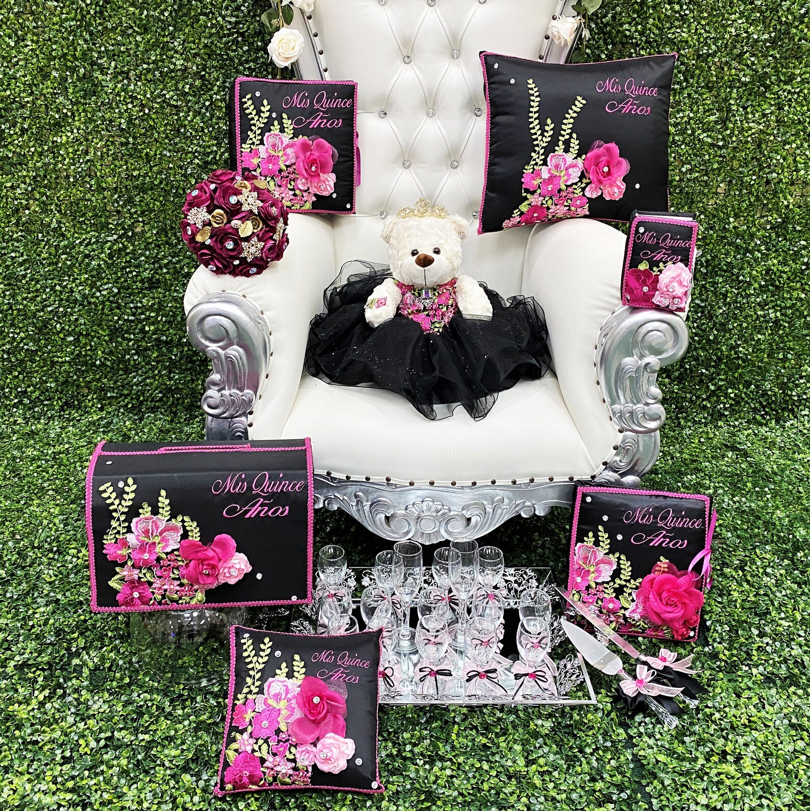 Quinceanera Package With Money Box Pillows Guest Book Etsy