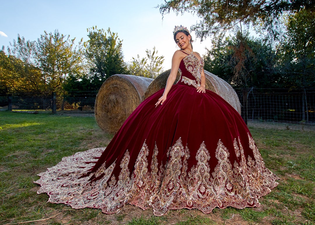 de quinceañera de vino de terciopelo 2028 - Etsy España