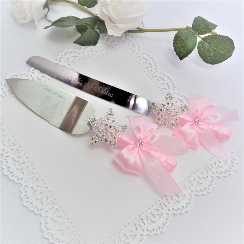 Quinceanera Cake Server & Knife Set with moon and stars Etsy