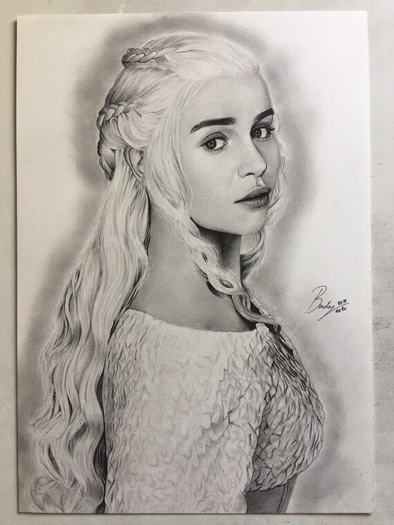 size A4 21.00 x 29.70 cm Artwork portrait original print Draw Jon Snow/'s original portrait in pencil of the TV series Game of Thrones