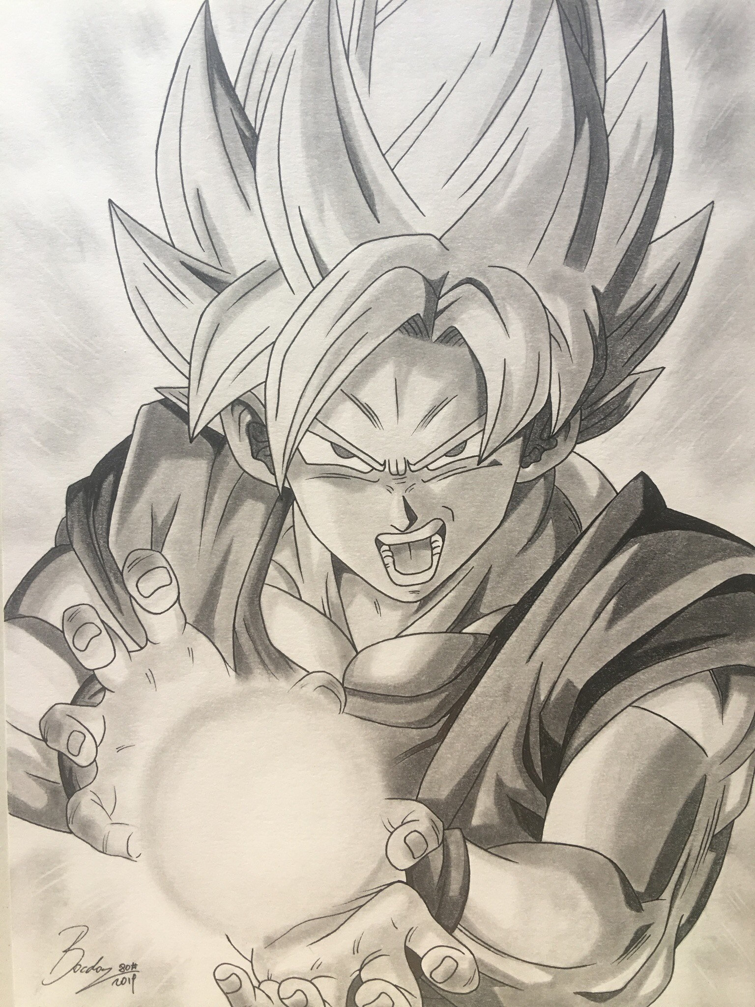 Goku Super Sayan Dragonball's Original Pencil Artwork-size - Etsy