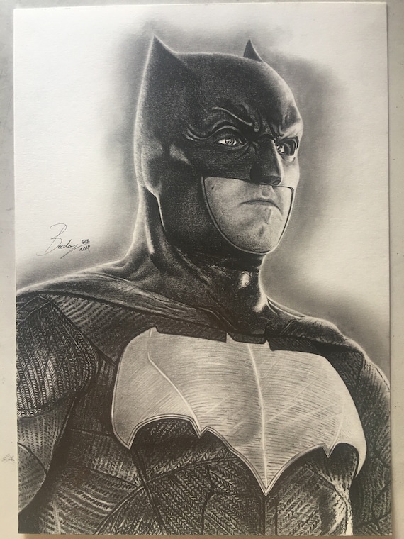 Retrato a lápiz original de Batman-Justice League-tamaño A4 - Etsy España