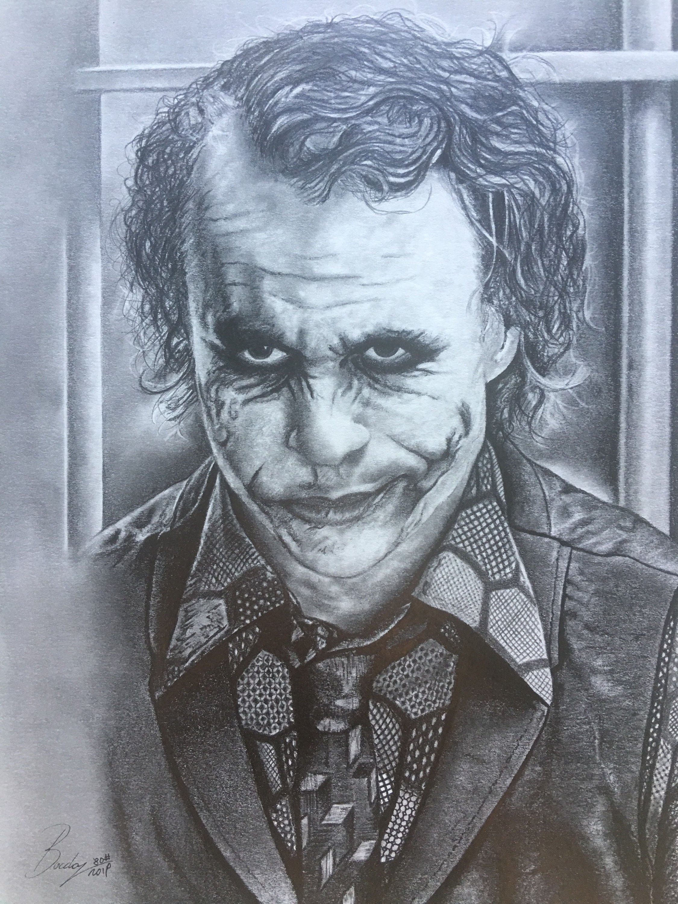 Original Pencil Portrait of Joker Size A421.00 X 29.70 Cm - Etsy