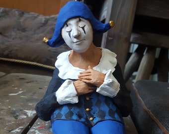 Harlequin Sitting I (blue)