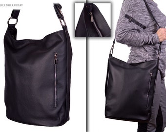 Saco negro VERONA grande, bolsillo exterior