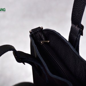 Large leather bag smartphone pocket zippers genuine leather bag women's everyday handbag long strap crossbody everyday purse BOLLATE DESIGNS image 6