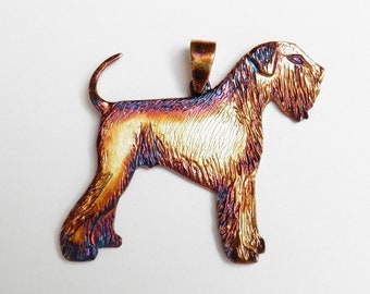 Brown schnauzer - silver pendant