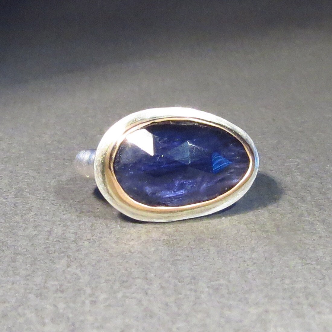 UNIKAT Silver and Gold Iolite Ring Single Piece - Etsy