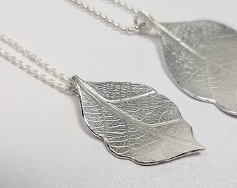 SILVER LEAF - delicate silver necklace with fine silver leaf