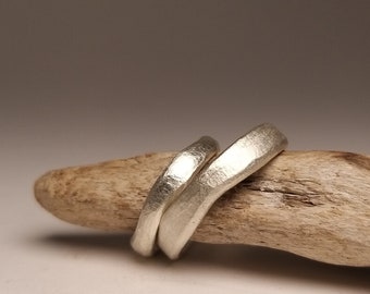 SILVER & NOT EQUAL - individual wedding rings narrow