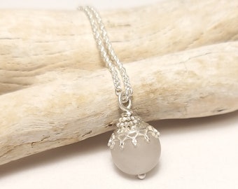 delicate, romantic rose quartz ball pendant - collectible pendant - ball