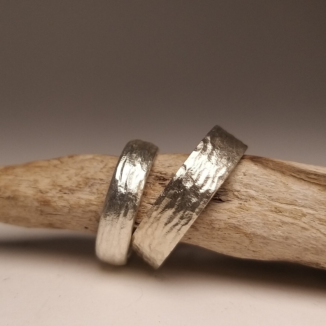 2 FORMEN - 1 PAAR , individuelle Eheringe, Trauringe mit Struktur - Etsy.de