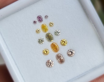 Vivid Color Diamond Set, Natural Loose Diamonds, 1.05ct, 15pcs