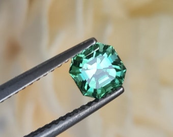 Natural Green Tourmaline, 0.79ct. Vibrant Green, Octagon Cut
