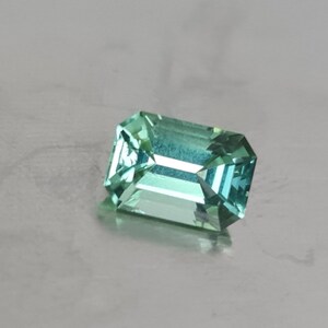Light Mint Green Tourmaline, 1.43ct. Bright Gemstone. Emerald Cut, No treatment. CD684