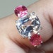 Wendy reviewed Morganite and spinel ring in 14K white gold, handmade. Bright white natural morganite with two vivid pink spinels from burma.