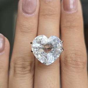 19.81ct Natural White Topaz: Certified Gemstone. Heart shape