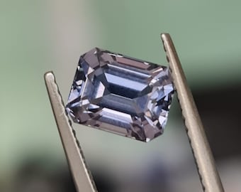 Gray Spinel Gemstone 2.28ct, Emerald Cut, Burma