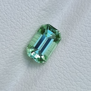 Light Mint Green Tourmaline, 1.02ct. Bright Gemstone. Emerald Cut, No treatment. CD262