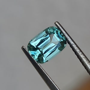 Bluish Green Tourmaline, 1.08ct. Bright Gemstone. Excellent Cushion Cut, No treatment. CD1693